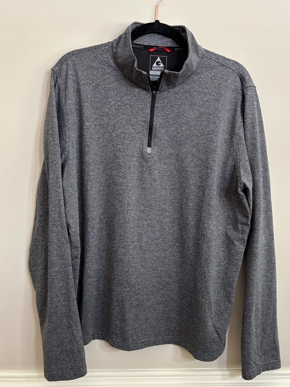 Gerry Mens 1/4 Zip Gray Performance Pullover -Size Large